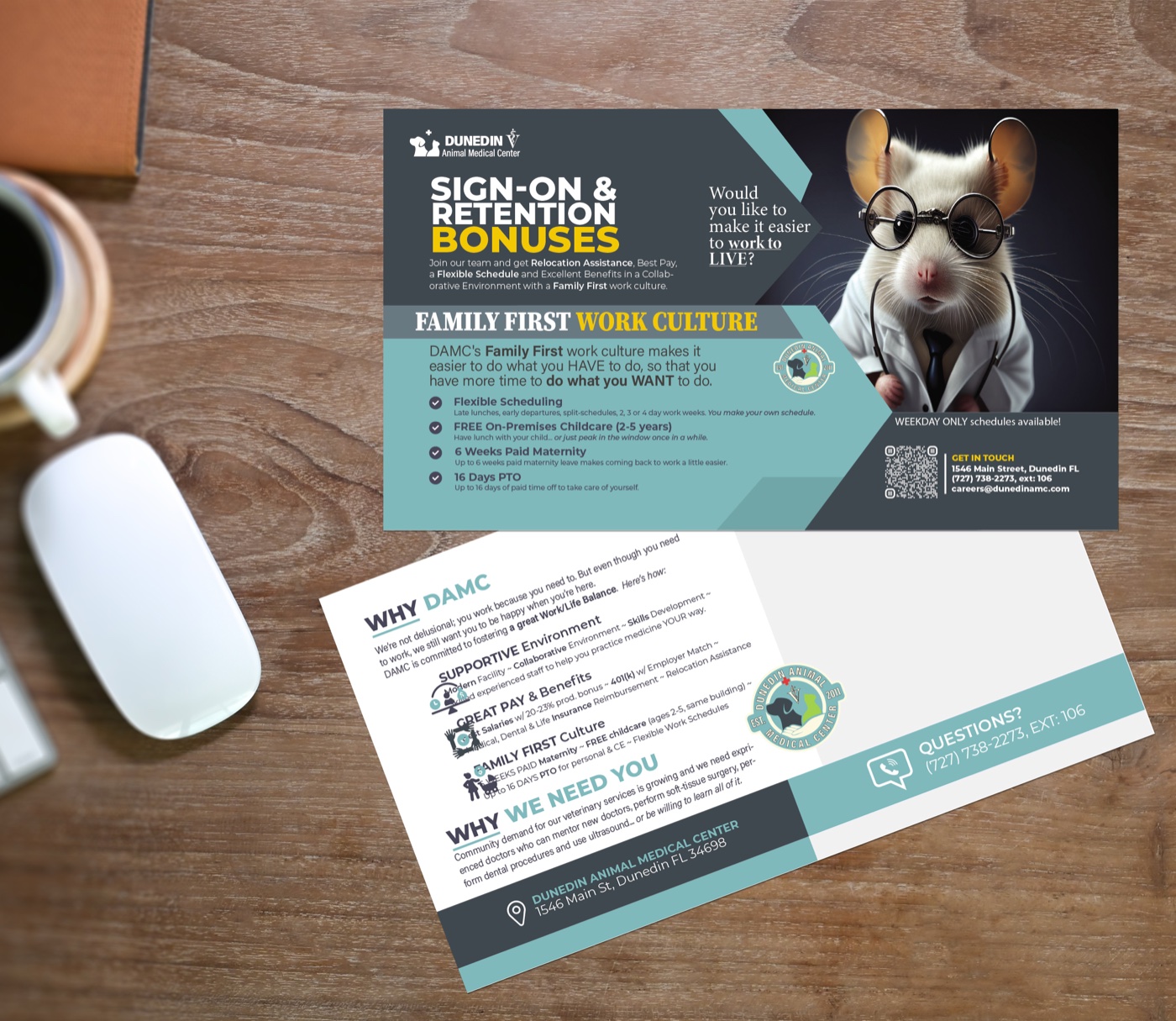 DAMC veterinary recruitment EDDM postcard